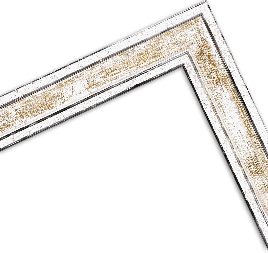 WANDStyle Bilderrahmen Shabby-Chic 30x42cm DIN A3 I Farbe: Gold I Fotorahmen I Holzbilderrahmen Vint