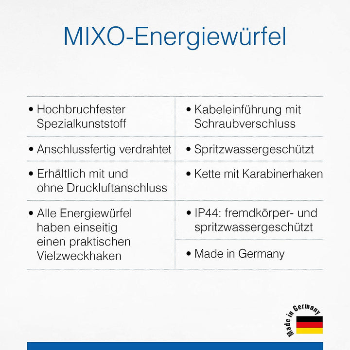 as - Schwabe MIXO Energiewürfel V – Hänge-Verteiler mit 3 CEE-Steckdosen 5-polig, 400 V, 32 A – MIXO