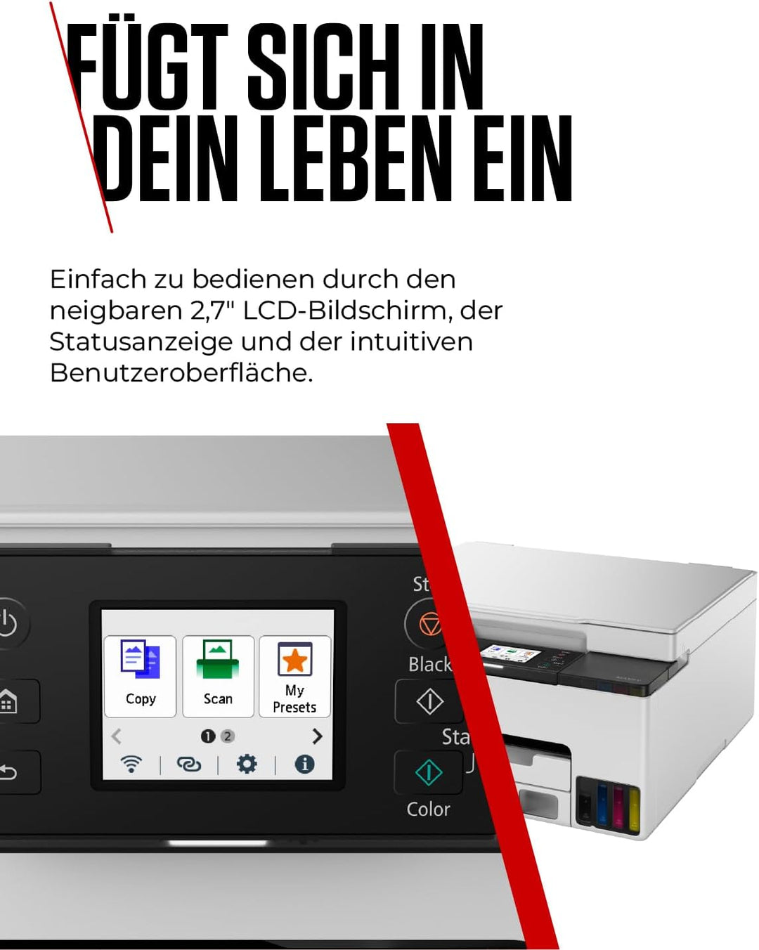 Canon MAXIFY GX1050 Tintenstrahldrucker 3-in-1 Multifunktionsdrucker MegaTank (Drucker, Scanner, Kop