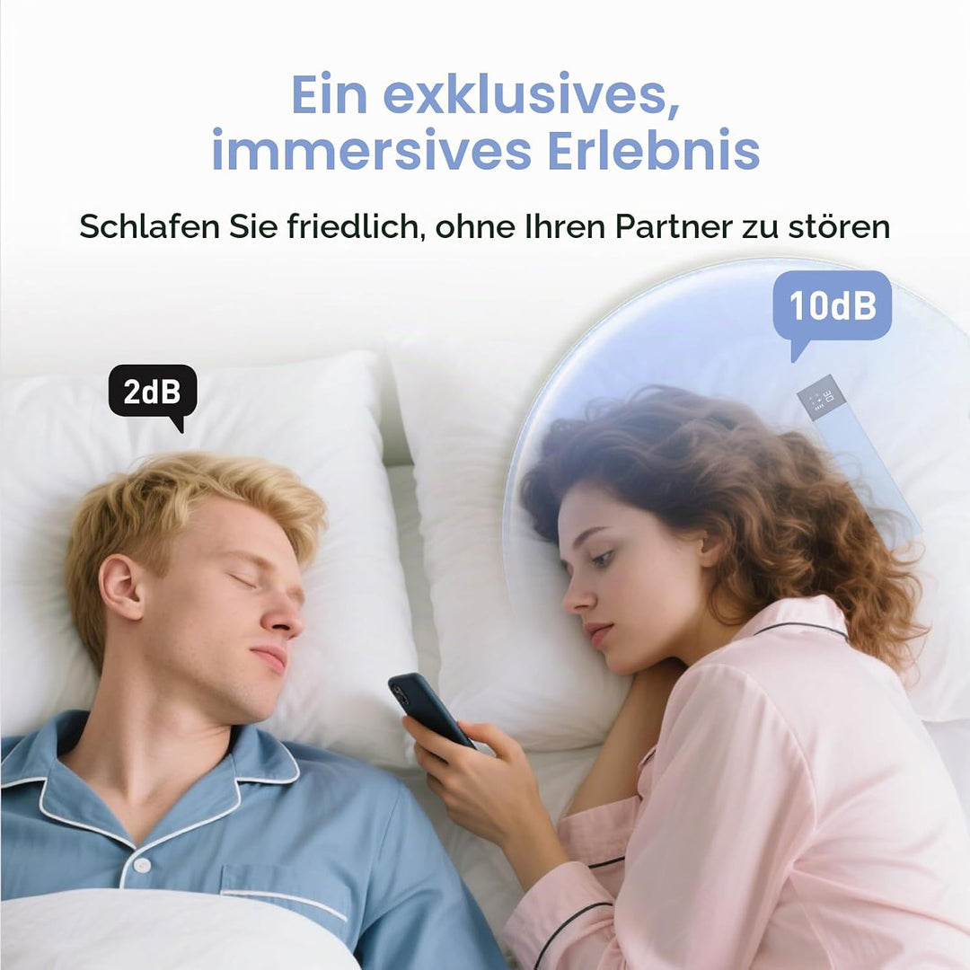 Pillow Speaker und Kissenlautsprecher Bluetooth, 36 Sounds, Display, Timer Blau, Blau