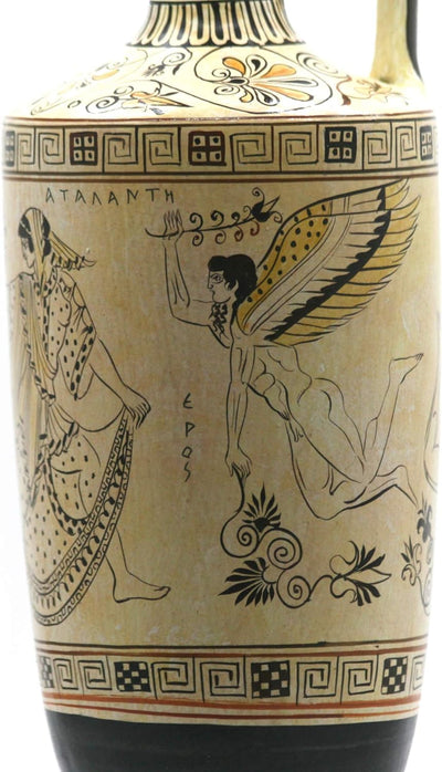 Atalanta Lekythos EROS Vase, Götter der Liebe, antike, griechische Keramik, Kopie