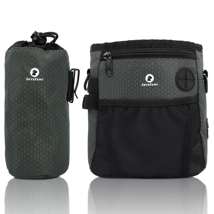 SkyeFang Futterbeutel Hund,2 in 1 Leckerlibeutel für Hunde,mit Wasserflasche Tasche,Abnehmbare Futte