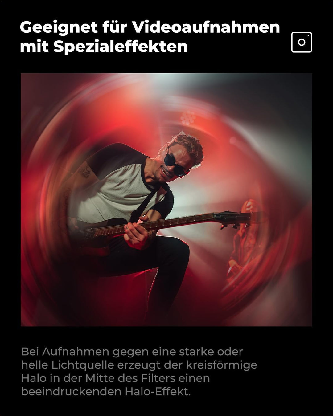 K&F Concept Nano B-Serie Halo Effektfilter 72mm Wirbelverzerrungen und Tunnelblick Spezialeffektfilt