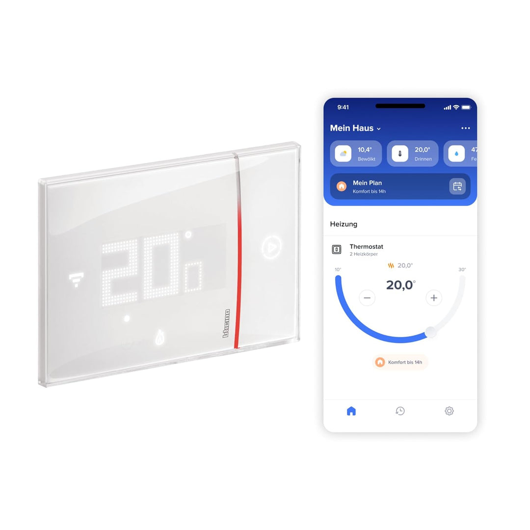 BTICINO, Vernetztes Thermostat, WLAN-Schnittstelle, Booster-Funktion, programmierbare Temperatursteu