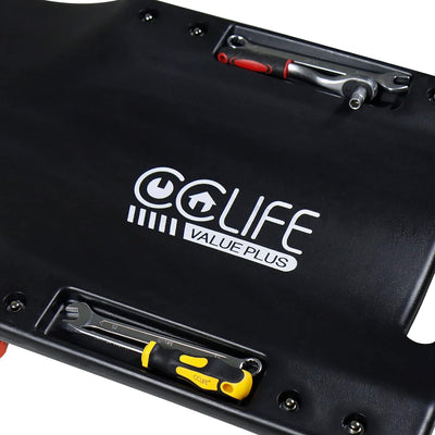 CCLIFE Rollbrett KFZ Werkstatt Rollliege Montagerollbrett Werkstattliege,mit Kopfstütze 6 Rollen Wer