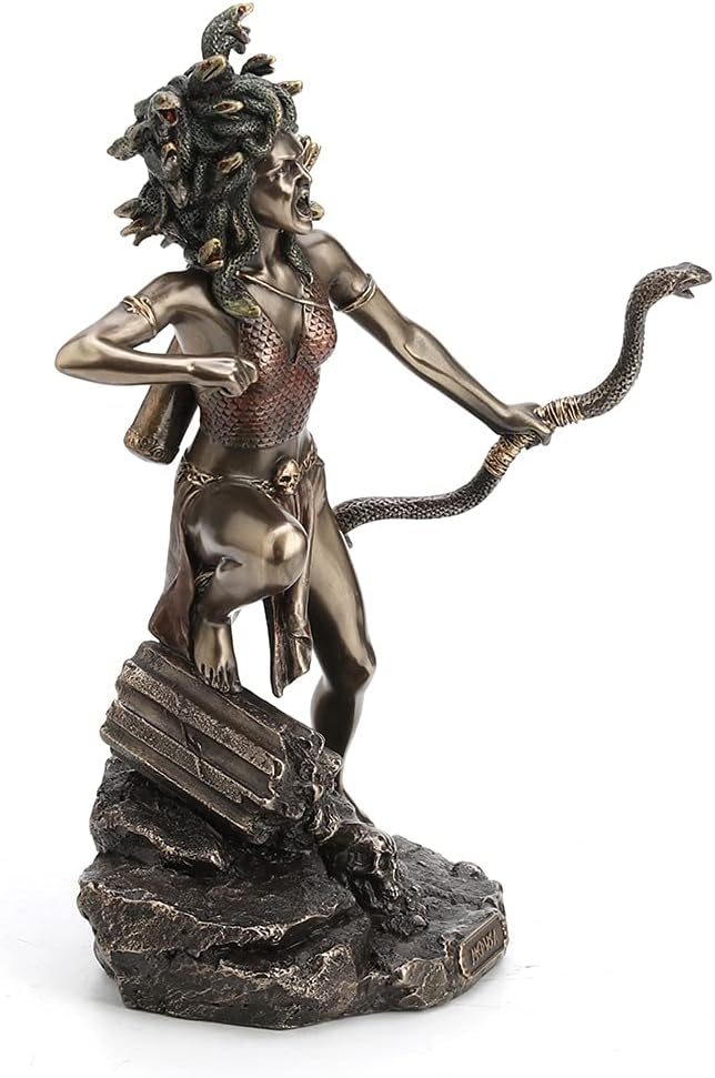 Veronese Design 21,6 cm hohe zweibeinige Jägerin Medusa Archary Haltung Bogen und Pfeil griechische