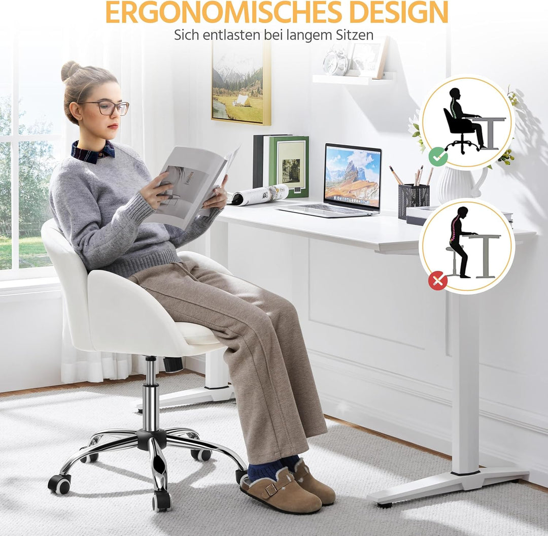 Yaheetech Schreibtischstuhl Ergonomisch Bürostuhl bis 136 kg Belastbar, Drehstuhl Höhenverstellbar C