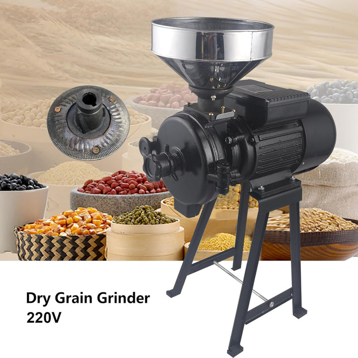 2200W Elektrisch Getreidemühle Korn Schleifmaschine Dry Kornmühle mit Trichter Mehlfuttermühle
