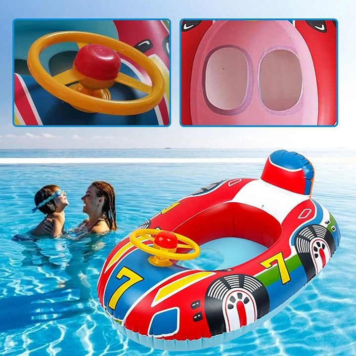 HUSHUI Baby-Schwimmbecken, aufblasbares Schwimmbecken Kleinkinder mit Lenkrad, Sommer-Wasserschwimme