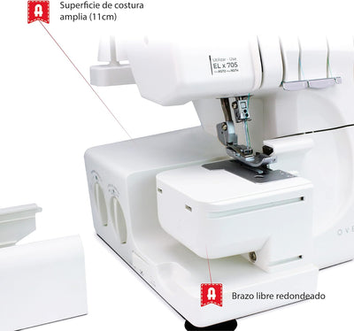 Alfa 8707 Overlock Nähmaschine für den Hausgebrauch Professionell 8707, Professionell 8707