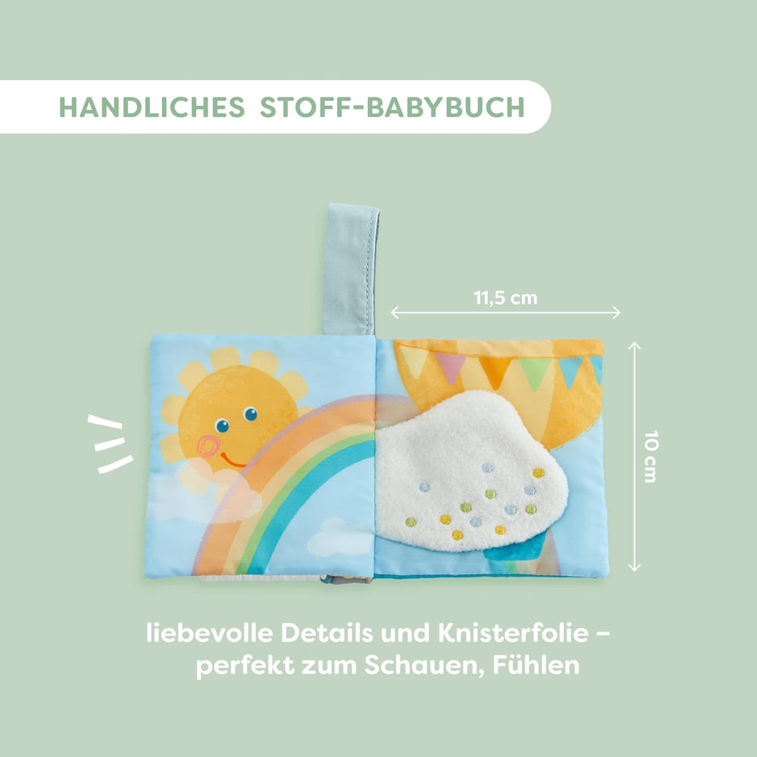 HABA Baby-Spiel-Set Gans 3-in-1 – Geschenkset mit Greifling, Knisterbuch & Schmusetuch, Sinnesspielz