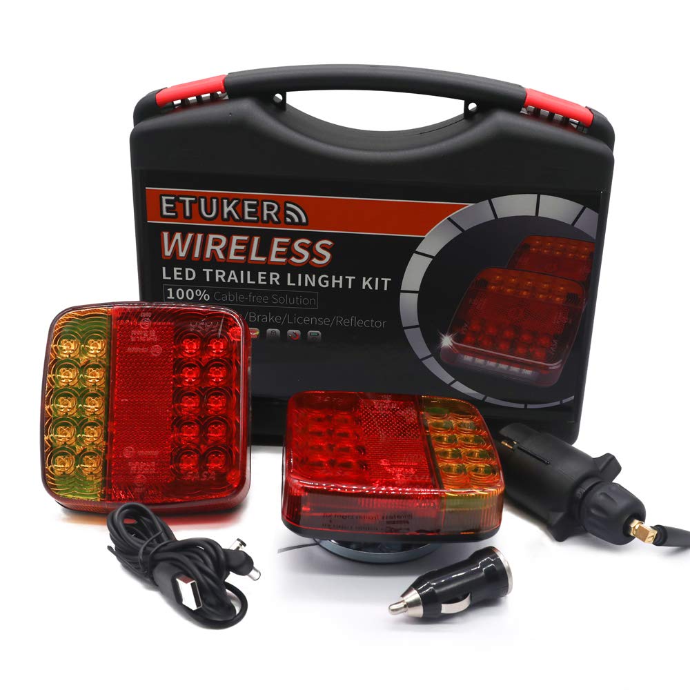 ETUKER LED Magnetische Drahtlose Anhänger Rücklicht mit Reflektor, 12V Wasserdichtes drahtloses Anhä