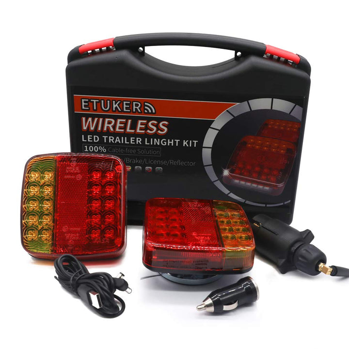 ETUKER LED Magnetische Drahtlose Anhänger Rücklicht mit Reflektor, 12V Wasserdichtes drahtloses Anhä