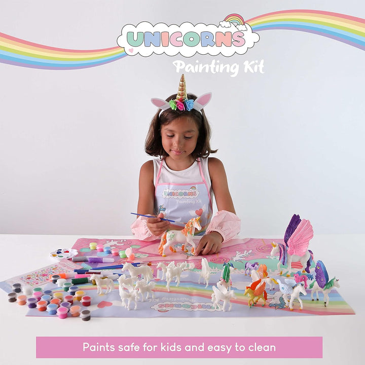 BONNYCO Einhorn Geschenk für Mädchen Malset 18, Bastelset Kinder mit Dunkeln Leuchtender Farbe. Mädc
