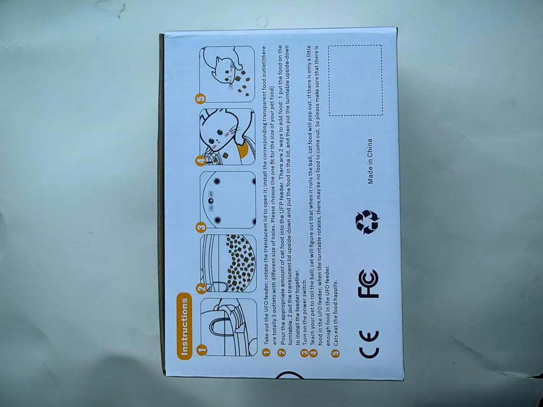 UFO Automatische Katze Langsame Feeder Interative Puzzle Spielzeug, 50g/1.76oz Katzenfutter Spender