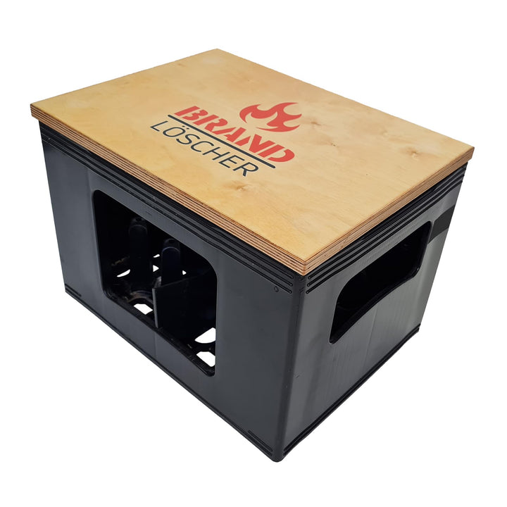 BierEx Bierkastensitz Holz Sitzauflage für Bierkisten, Hocker, Sitzkissen für Getränkekisten (Brandl
