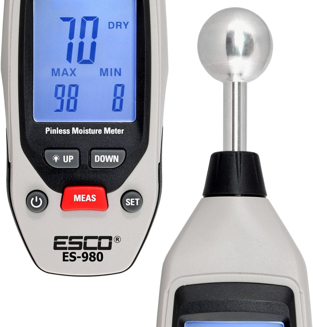 ES-980 Elektronischer Feuchtigkeitsmesser | Feuchtemessgerät für Wände, Holz, Beton, Estrich & Bauma