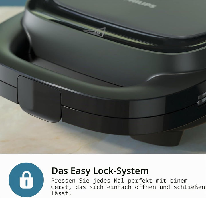 Sandwichmaker - PHILIPS - HD2331/90 - 750 W - Dreieckige Platten - Schwarz