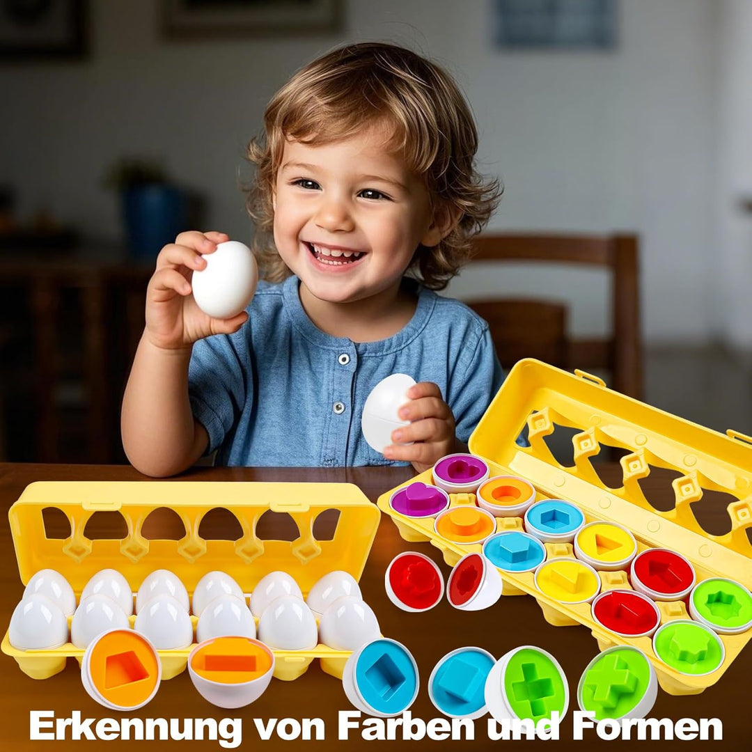 YIQOGAME Montessori Spielzeug Passende Eier,Lernspiel für Kinder pädagogisches Spiel zur Entwicklung