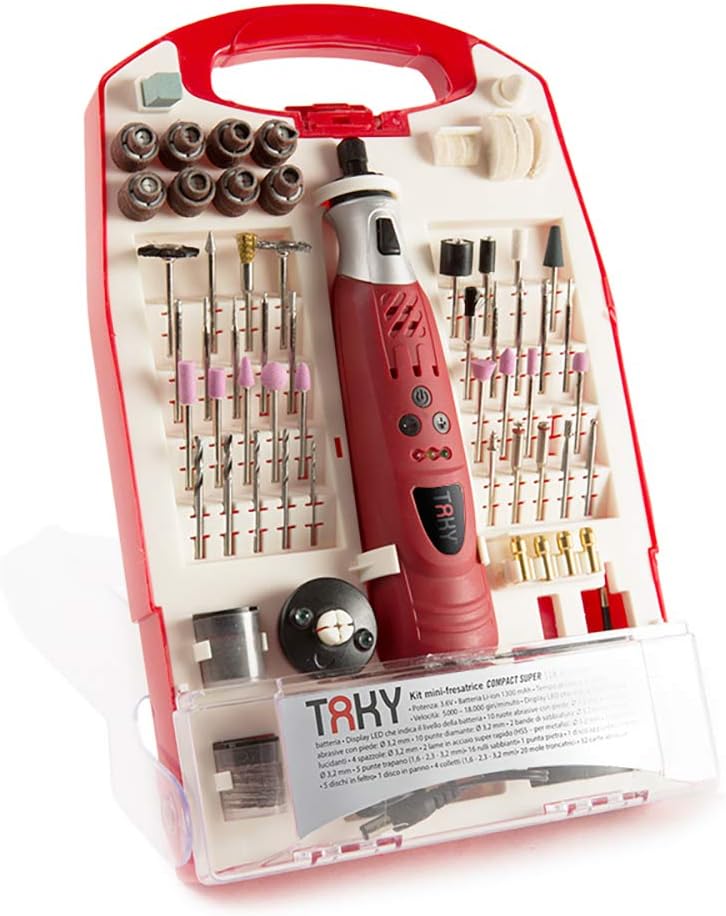 Taky TA-710 Fräsmaschine mit Zubehör, Rot