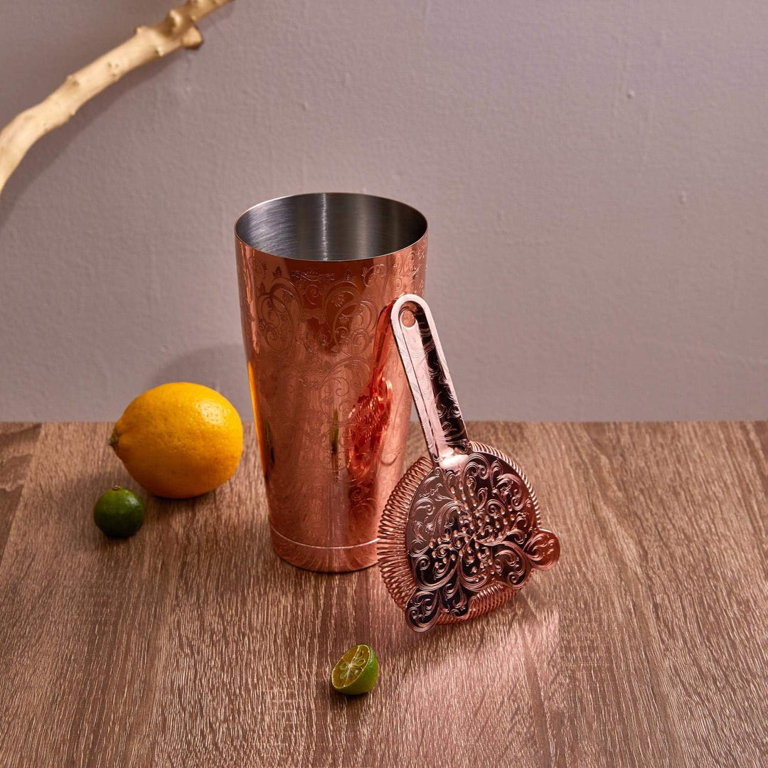 SKYFISH Cocktail Shaker Set - Ätzung Kupfer Cocktail Shaker Kit in Geschenkbox 7er Set