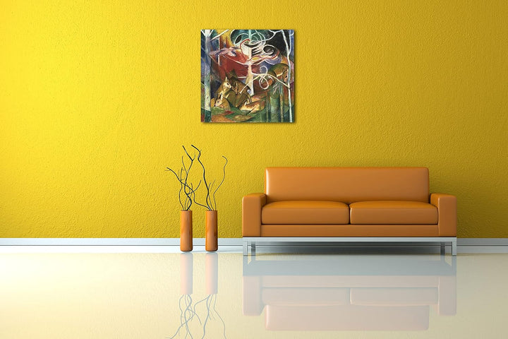Printed Paintings Leinwand (70x70cm): Franz Marc - Rehe im Wald I (1913) 70x70 cm, 70x70 cm
