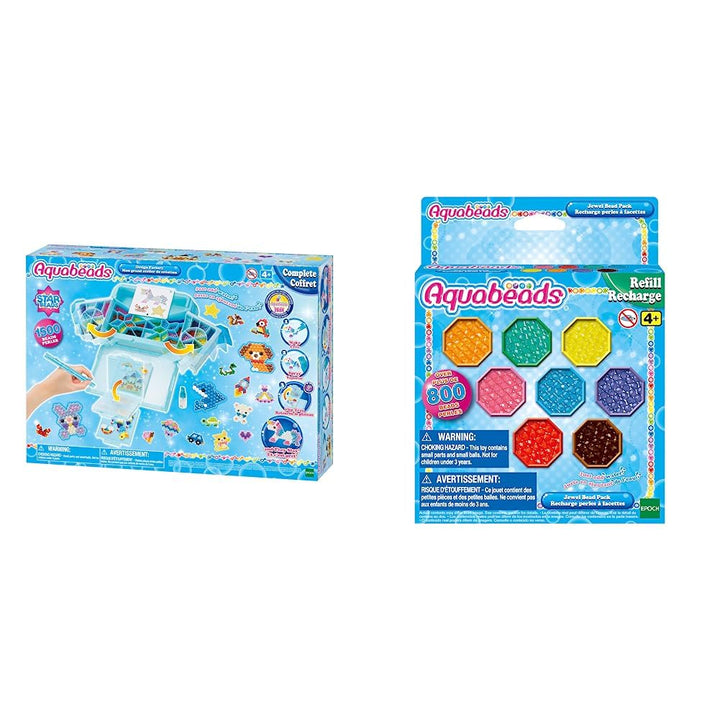 Aquabeads 31775 Designfabrik & 31520 Glitzerperlen - Nachfüllset Nachfüllpack