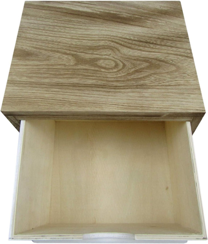 Rebecca Mobili Nachttisch Platzsparend, Kommode mit 3 Schubladen, Im Nordischen Stil, Holz, Hellbrau