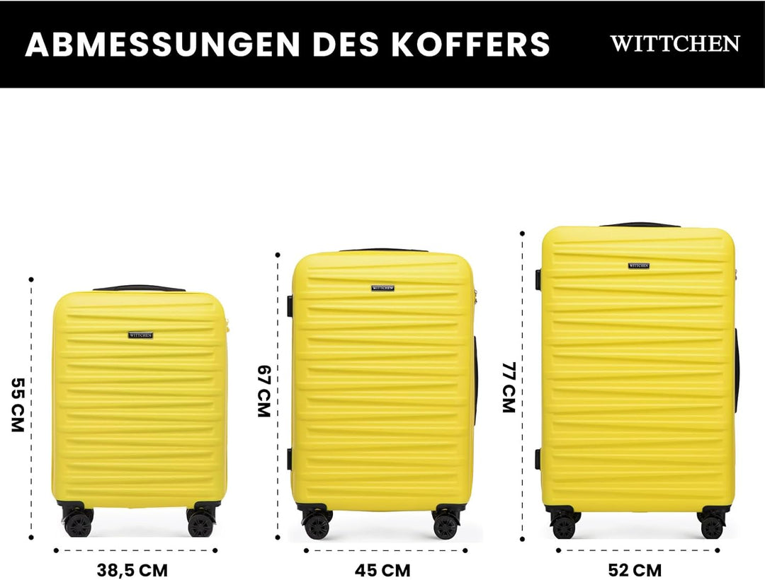 WITTCHEN Skyspeed Line Reisekoffer 3er Koffer-Set Rollkoffer Trolley Handgepäck Reisekofferset Harts