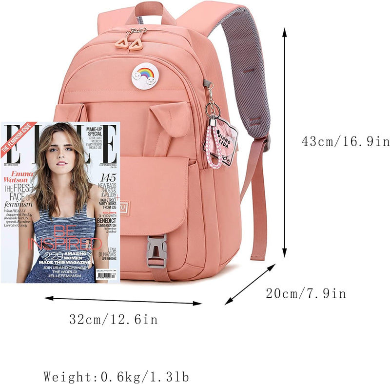 Makukke Rucksack Damen - Schulrucksack Mädchen Teenager Schulranzen, Uni Schultasche mit Laptopfach