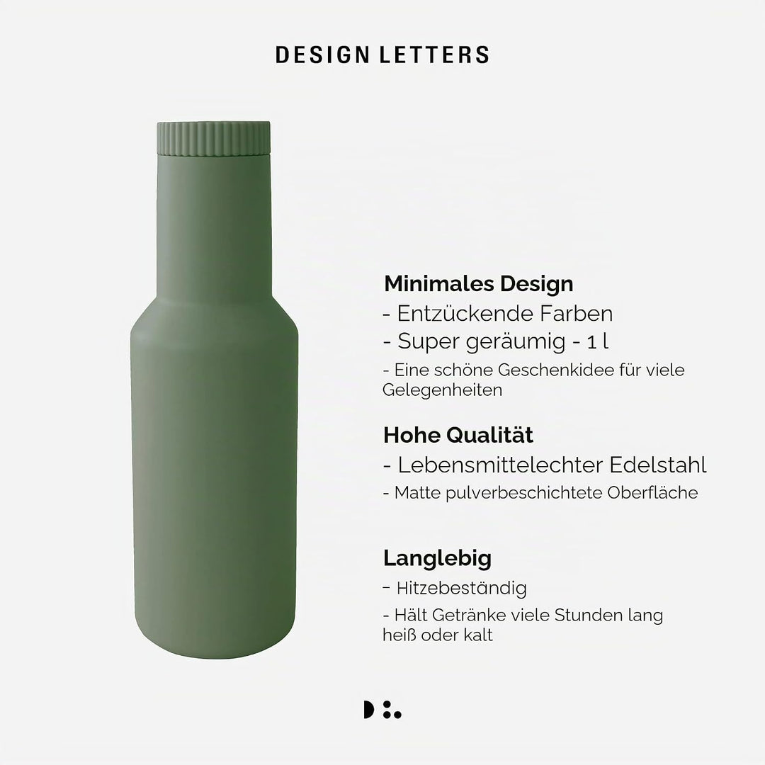 Design Letters Karaffe | Verwenden Sie die Karaffe als thermoskanne, To go becher, Camping becher |