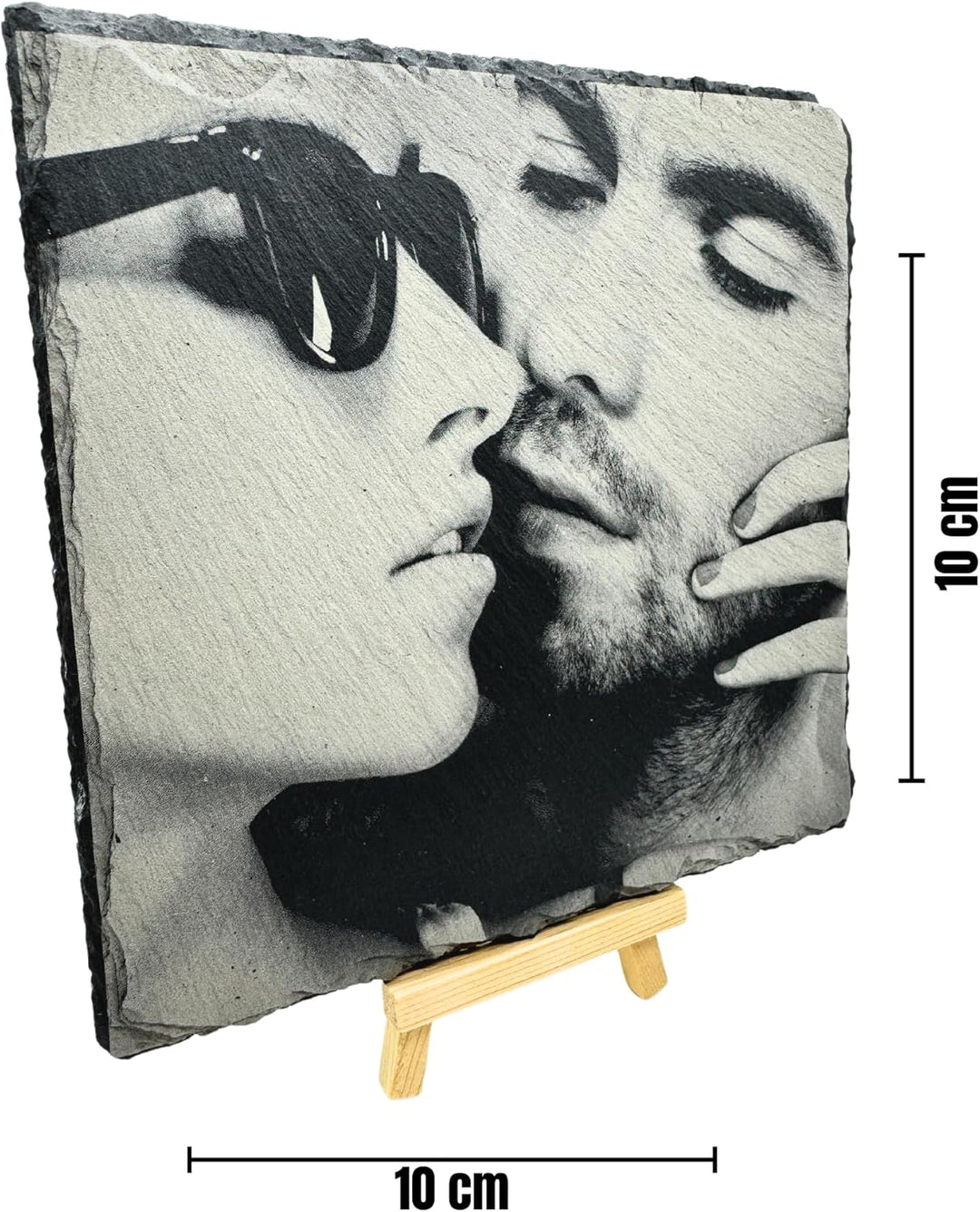 SMARTHAAS Personalisierte Schieferplatte mit Foto - Schiefertafel - Individueller Lasergravur mit Wu