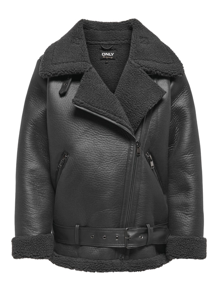 ONLY Damen Onlnewlis Faux Leather Aviator Cc OTW Jacke XS Phantom, XS Phantom