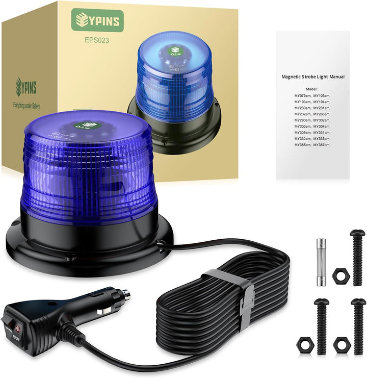 EYPINS 40 LED Rundumleuchte, 40W Auto Warnleuchte, Rundumleuchte Blau, Magnet Warnlicht Blinkleuchte