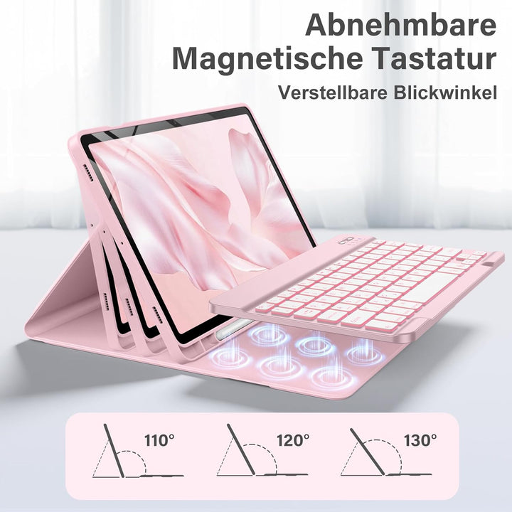Vobafe Tastatur Hülle für Samsung Galaxy Tab S10 Lite/S10 FE/S9 FE 10.9 Zoll/Tab S9 11 Zoll, 7-Farbe
