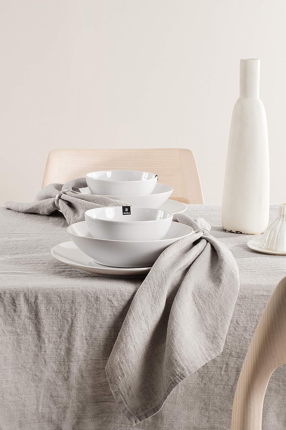 Himla Servietten grau 4-er Set Leinenservietten Stoffservietten Stoff waschbar Sunshine Ash - 45x45