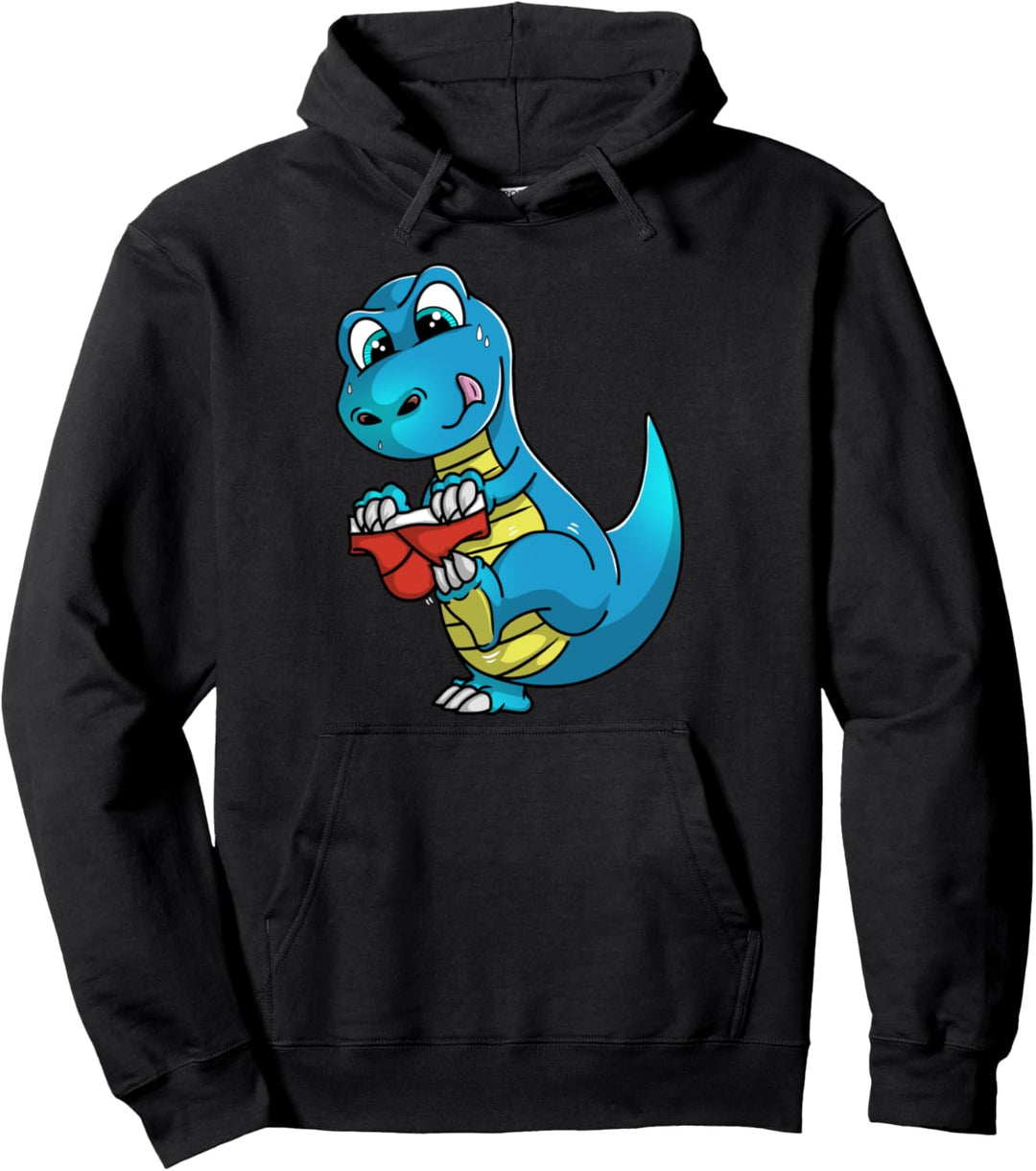 Lustiger Dinosaurier, der versucht, Unterhosen anzuziehen Pullover Hoodie