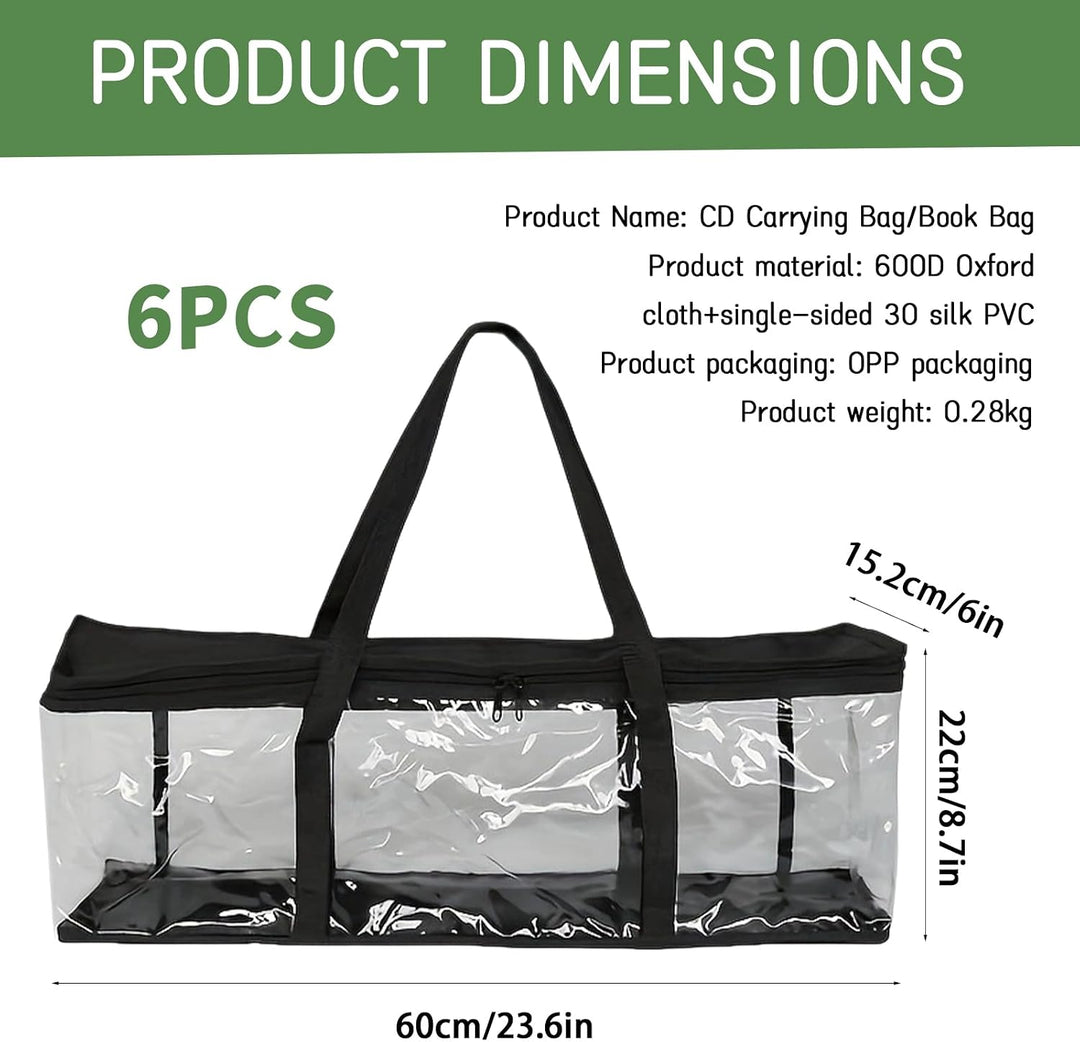 BAIFULAI 6 Stück DVD Aufbewahrungstaschen, 60 * 15 * 22cm CD Aufbewahrung Tasche, Platz für 160 DVDs