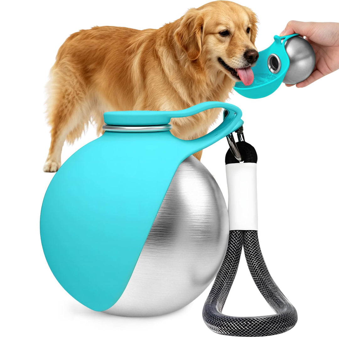 Trinkflasche Hunde für Unterwegs, Hundetrinkflasche für Unterwegs, 285 ml Edelstahl Hunde Trinkflasc