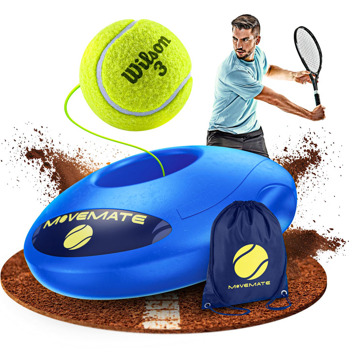MOVEMATE Tennis-Trainer Set mit Wilson® Tennisball | innovatives Ballspiel für Draussen, im Garten,