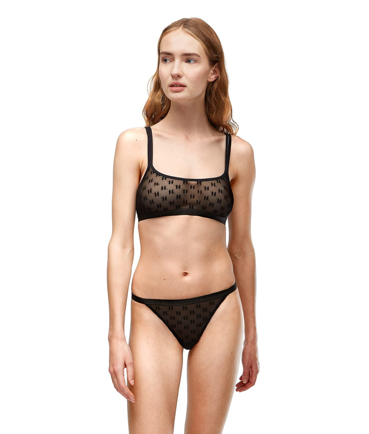 KARL LAGERFELD Damen Kl Monogram Flock Brasilianisch M Schwarz, M Schwarz