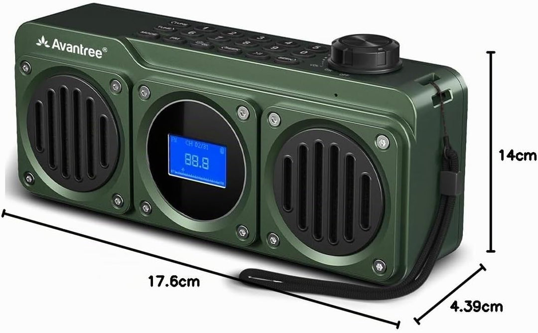 Avantree Boombyte - FM Kleins Radio mit Bluetooth Lautsprecher Tragbares mit kraftvollem Sound, Ster