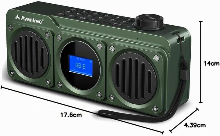 Avantree Boombyte - FM Kleins Radio mit Bluetooth Lautsprecher Tragbares mit kraftvollem Sound, Ster