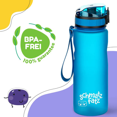 schmatzfatz Trinkflasche Kinder Auslaufsicher 0,5L, Sport Trinkflasche Schule zum Wandern & Fitnesss