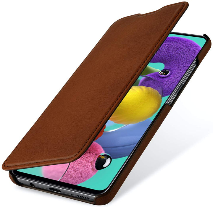 STILGUT Book Case kompatibel mit Samsung Galaxy A51 Hülle aus Leder zum Klappen, Klapphülle, Handyhü