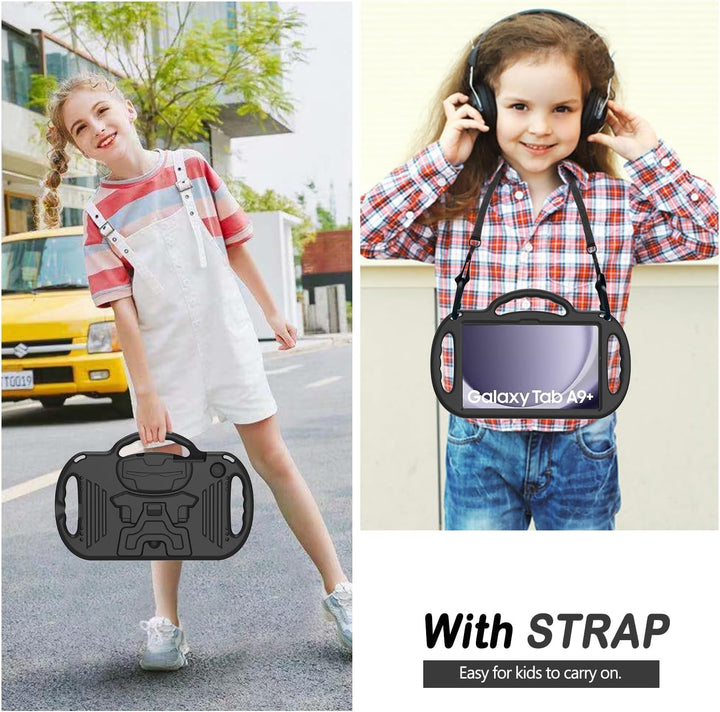 AVAWO Kinder-Schutzhülle für Samsung Galaxy Tab A9+/A9 Plus 11 Zoll 2023, mit Band, stossfest, leich