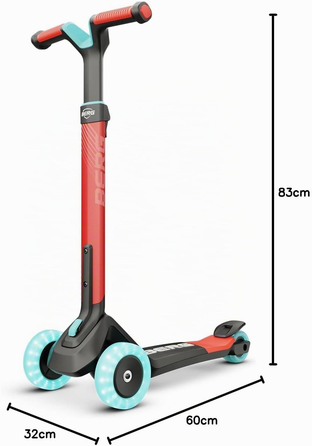 Kinderroller BERG Nexo, Kinderscooter ab 2 Jahre, Dreiradscooter, Höhenverstellbar, Faltbar Lenker,