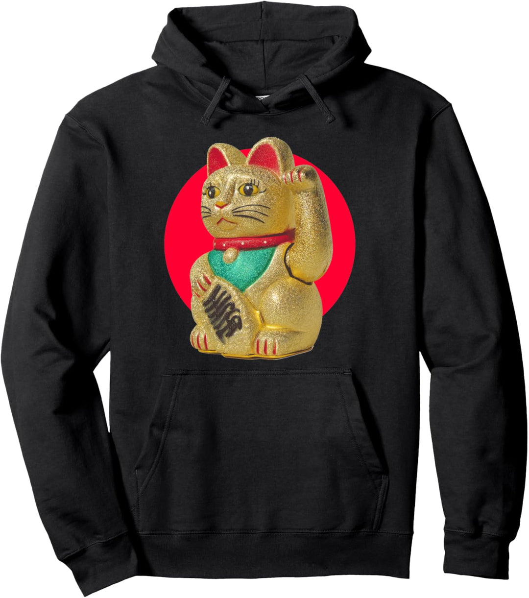 Winkekatze Lucky cat Maneki Neko Katze Glücks Katzen Pullover Hoodie