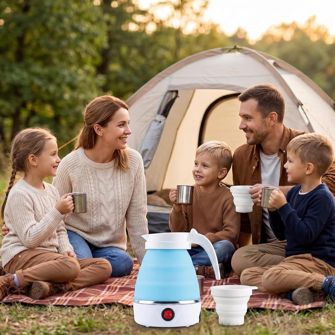 Faltbarer Wasserkocher 0,6L, 750W Reisewasserkocher Blau, Blau