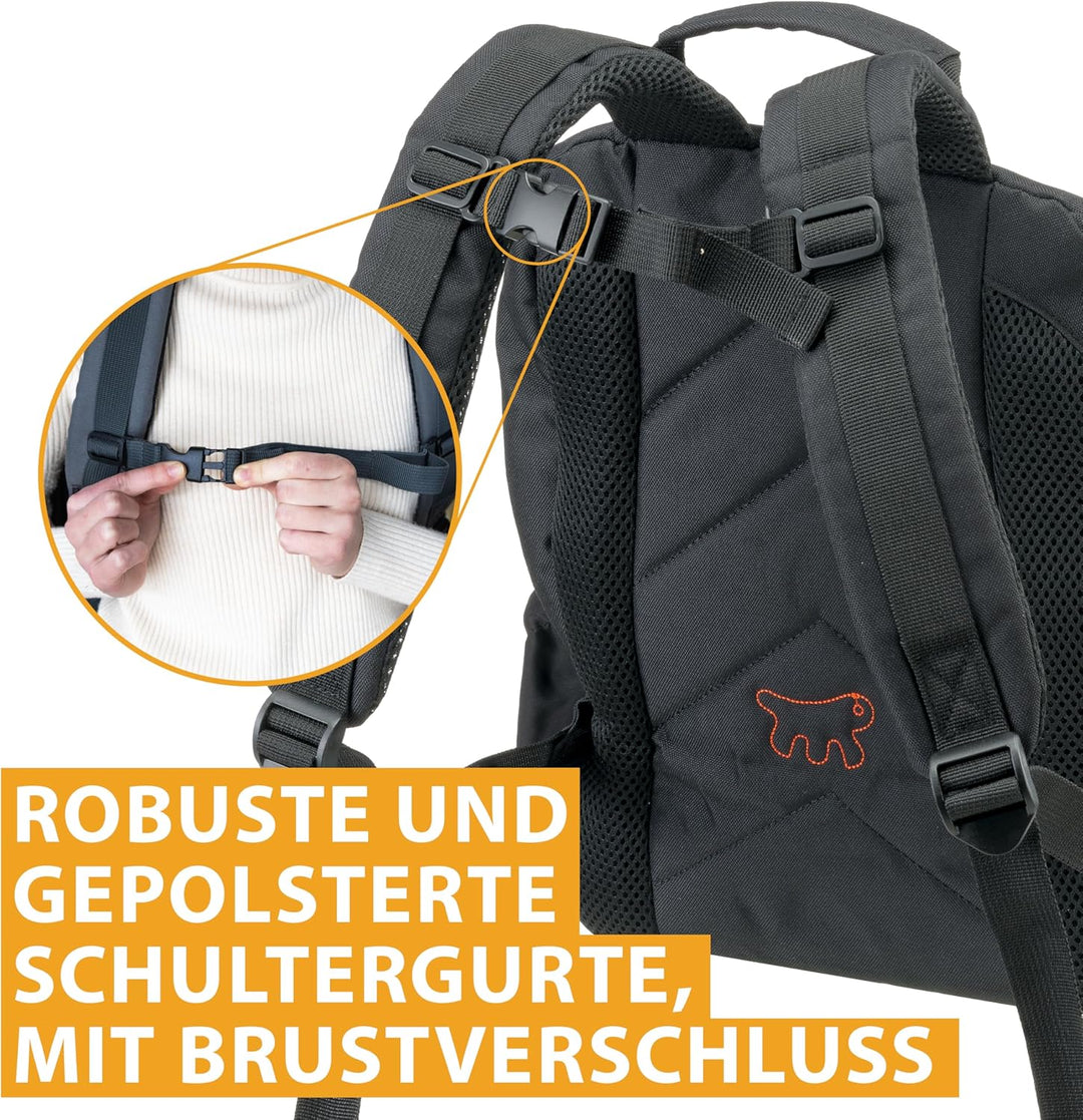 Ferplast Hunderucksack Voyager Backpack, Katzenrucksack, Hundetasche, Hundebox, Weite Öffnung, verst